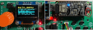 Picture of datalogger showing the red light that should be glowing, light is inside the red circle