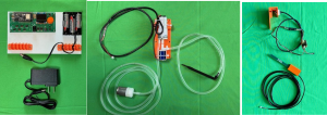 Picture of all the parts of a datalogger